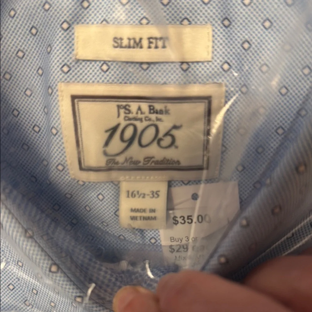 Jos. A. Bank Blue Dress Shirt Classic Design - Picture 3 of 3